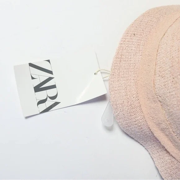 NWT Zara pastel pink little ears woven hat 1-3 yrs 50 cm summer sun protection - Picture 4 of 6